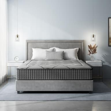DEWINNER Matelas 160x200 cm, Hauteur 30 cm, Matelas Silencieux d'épaisseur Moyenne, Mousse à Mémoire de Forme Hybride, Ressorts Ensachés Individuels, Absorbant et Respirant