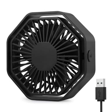 Bigqin Mini Ventilateur Puissant, Ventilateur Silencieux Portable, 3 Vitesse Petit Ventilateur Table pour La Chambre, Bureau, Domair(Rotation 360°,Alimenté par USB),Noir