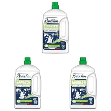 JACQUES BRIOCHIN - Lessive Spéciale Peaux Sensibles - Sans Allergènes - Testée Dermatologiquement - 96% d'Ingrédients d'Origine Naturelle - Ecocert - 50 lavages - Fabrication Française - 2.27L