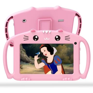 Ascrecem Tablette Educative Enfant 7 Pouces Android Tablette Enfants avec WiFi Bluetooth Quad Core 2Go 32Go ROM Tablette bebe avec Contrôle Parental Jeux Éducatifs Étui Antichoc Youtube Netflix (Rose)