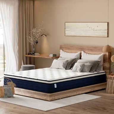 Stanew Matelas à Ressorts ensachés, 25 cm d'épaisseur, Matelas à Ressorts ensachés 7 Zones Trois côtés, fermeté modérée, Confortable et Respirant, antibactérien et Anti-acariens (140x190x25cm)