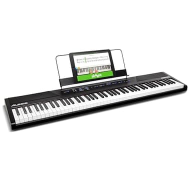 Alesis Recital Piano Numérique 88 Touches Semi-Lestées avec Enceintes Intégrées et Cours Gratuits