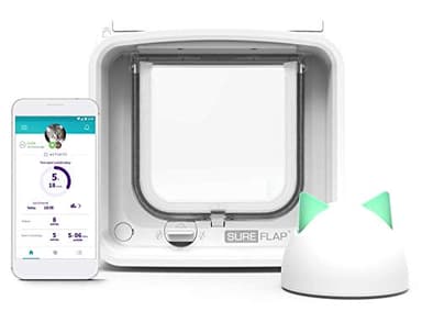 Sure PetCare | Chatière à Puce électronique Connect SureFlap avec Hub, Technologie DualScan, Compatible avec médaillon d'identification par radiofréquence et Puce, contrôle par Application