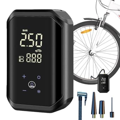 Pompe à Air Portative, Gonfleur pour Pneus de Vélo, Pompe Électrique avec Écran Digital pour Pneus de Voiture, Équipements Sportifs et Moto