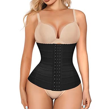 Bingrong Femme Gaine Amincissante Ventre Plat Minceur Serre Taille Body Sculptant Waist Trainer Silhouette Shaper Invisible Lingerie (Noir, X-Large)