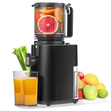 Extracteur de Jus de Fruits et Légumes, Ouverture de 13.5cm capacité de 2L Machine a Jus de Fruit, Slow Jucier Facile à installer (Matte Noir)