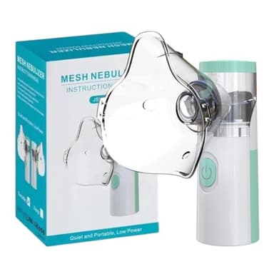 Inhalateur Nébuliseur Portable - avec Embout Buccal et 2 Masques, Aérosol Silencieux pour Enfants et Adultes, Idéal pour la Maison et les Voyages