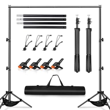 Heysliy Support de Fond Photo 3x2m – Kit Studio Photo Réglable pour Toile de Fond, Photobooth, Événement, Fond Vert, Écran de Projection et Mariage
