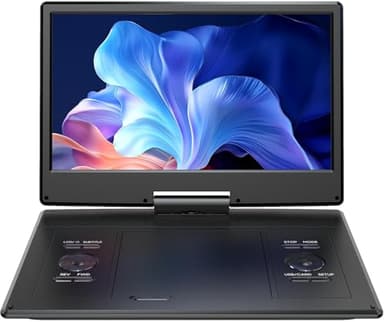 Lecteur DVD Portable YOTON 16”, Grand écran HD 14”, Adapté au Divertissement de Voyage, Batterie Grande Capacité de 5 à 6 Heures, Deux Haut-Parleurs Stéréo et Prise Casque, avec Chargeur de Voiture
