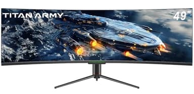TITAN ARMY 49“ Ecran PC Gamer Incurvé, 144Hz, DFHD 3840 x 1080, Ultrawide 1800R VA Ecran Gaming, 32:9, HDR400, G-Sync & FreeSync, 99% sRGB, USB Type-C 65W, Réglable en Hauteur, HDMI, DP, C49SHC
