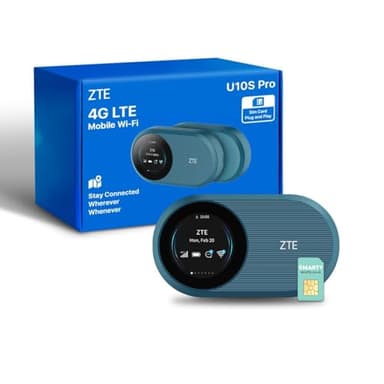 ZTE U10S Pro Blue, 4G+LTE Mobile Wi-FI 6, WiFi de Voyage Portable débloqué à Faible coût, connecte 32 appareils, 3000 mAh, autonomie de 10 Heures, itinérance sur Tous Les réseaux mondiaux