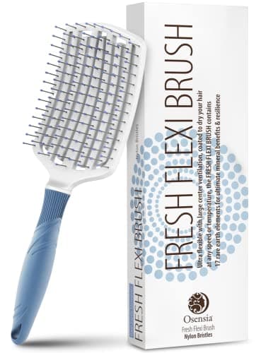 Brosse Démêlante Plate en Céramique pour Cheveux Épais et Raides - Aérée pour Cheveux Bouclés - Nylon Ionique - Pour Homme et Femme