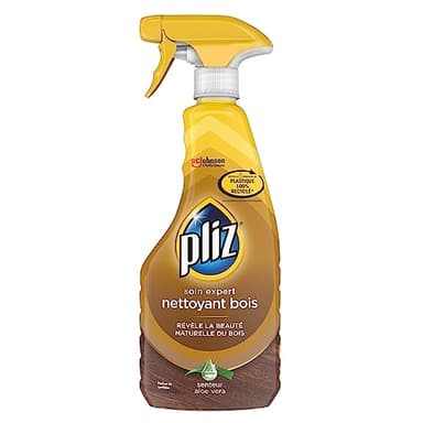 Pliz Soin Expert Nettoyant Bois - Nourrit, Nettoie et Protège les Surfaces en Bois - Senteur Aloe Vera - 100% Plastique Recyclé -1 Pistolet de 502ml