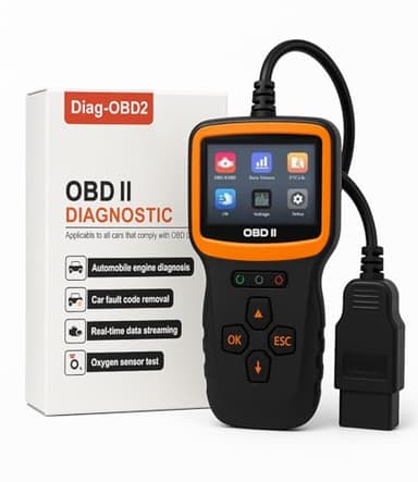 Diag-OBD2® V2 – Scanner Auto Diagnostic OBD2/OBDII Universel, Lecture & Effacement Codes Défaut Moteur, Données en Temps Réel, Compatible Tous Véhicules Depuis 1996 - Support Technique 24/7