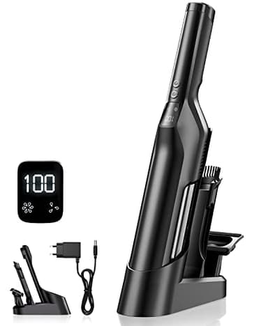 Ctalyn Aspirateur à Main sans Fil Puissant, 120W, 13KPA Mini Aspirateur pour Voiture, Aspirateur de Table Professionnel pour Poils d'animaux,Cuisine,Bureau,Voiture