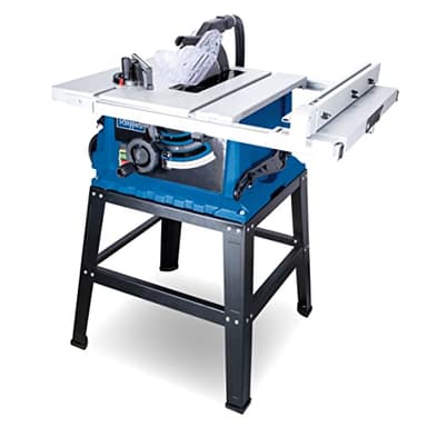 Scheppach HS105 Scie circulaire sur table avec support | 2000W | Hauteur de coupe 75mm | Lame Ø255mm | Inclinable 45° | Elargissement 640x920mm | Guide de coupe transversale & guide parallèle inclus