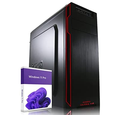 Greed® PC Ultra V2 avec AMD Ryzen 7 5700G - Ordinateur Rapide + Ordinateur de Bureau à Domicile avec 4,6 GHz, 32 Go RAM/mémoire - 1 TB SSD + 1 TB HDD - DVD+RW - USB3.1 - Wi-FI, avec Win11 Pro