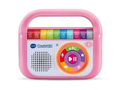 Baladeur Musical Music Kid Rose 40 chansons, Version française - Enceinte Lumineuse - Bebe, Enfant 2/6 Ans - Set Lecteur Musique et Carte