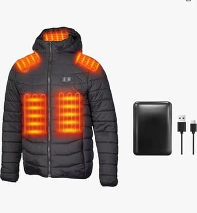 Rrtizan Gilet chauffant pour homme et femme avec batterie externe, gilet chauffant avec 3 niveaux de température et 9 feuilles de chaleur, veste chauffante électrique sans manches, lavable pour