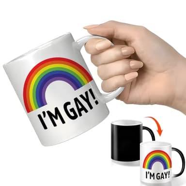 Mug Magique Cadeau pour Ami Gay Humour Tasse qui Change de Couleur Avec la Chaleur Idee Cadeaux Anniversaire pour Homme Collègue Meilleure Amie Collegue Mugs Drole Tasses a Cafe Cappuccino Ceramique