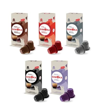 Gimoka assortiment cafè de 5 variétés - 100 Capsules - Compatibles avec les machines à café à usage domestique Nespresso* - Produit en Italie (lot de 10 x 10)