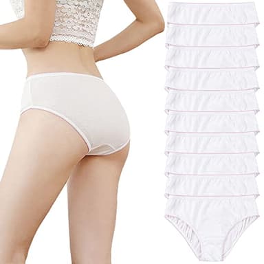 Lot de 10 Slips Jetables Femme en Coton Culottes Jetables sous Vetement Jetable Hopital Maternite Culotte Périodique pour Grossesse Accouchement Voyage Massage