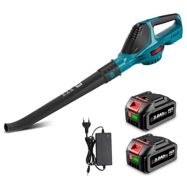 ONEVAN souffleur Batterie, souffleur de Feuilles avec 2x3.0Ah Batteries et Chargeur, 220km/h, 28000rpm, 5 Vitesses réglables, souffleur de Feuilles sans Fil pour Cour, pelouse, Jardin