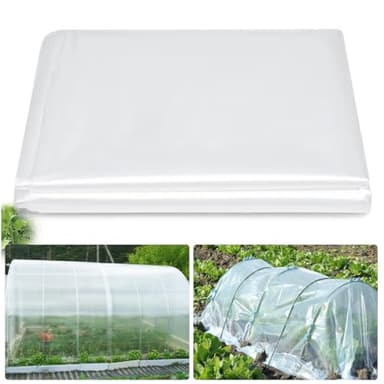 MQIAN Bache pour Serre, 2 x 3M Bache pour Serre de Jardin, Bache Transparente, Bache Serre Tunnel, Bâche Serre, Bache Jardin pour Couverture Plantes Tomates Serres Potagères Légumes