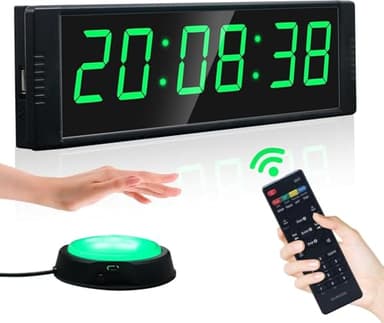 YZ Horloge de Gym pour Salle de Sport à Domicile, minuterie de Fitness avec Bouton Marche/arrêt, minuterie d'intervalle pour l'entraînement, chronomètre/Compte à rebours avec télécommande, Horloge