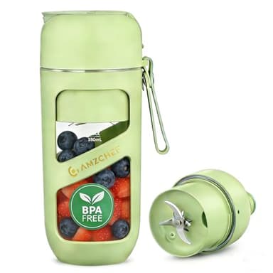 AMZCHEF Blender Portable - Mini Mixeur Sous Vide Pour Les Shake Et Les Smoothie - Forte Puissance De Coupe Avec 10 Lames, Sans BPA - Mixeur Portable Pour Le Sport, Les Voyages（Vert Herbe）
