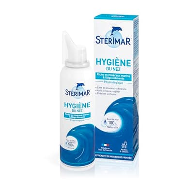 STÉRIMAR Hygiène du Nez - Spray Nasal Hygiène au Quotidien, Lave en Douceur & Hydrate le Nez, à l'Eau de Mer 100% Naturelle, Formule Physiologique, 100 ml