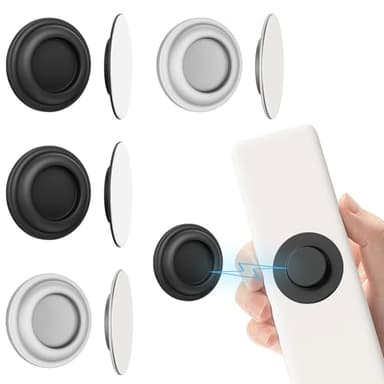Support de Télécommande Magnétique en Silicone, 4PCS Support Telecommande Mural Porte-Télécommande sans Perçage, Adhésif, Organisateur Mural pour Maison Bureau Scolaires(Cercle)