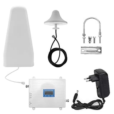 Amplificateur de Signal pour téléphone, Weytoll Amplificateur de Signal 900 1800 2100 GSM DCS WCDMA 2G / 3G / 4G LTE Universel Booster de Signal Intelligent Kit répéteur