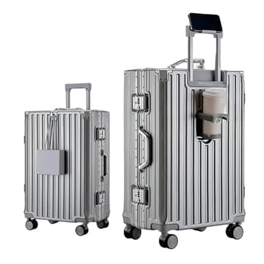 yuweijie Valise Cabine · Bagage Polyvalent · 4 Roues · Serrure à Code · Poignée Télescopique Réglable · S-55cm · 45L · Argenté