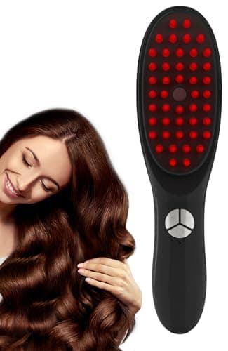Peigne Électrique De Massage Du Cuir Chevelu | Masseur De Tête Avec Lumière Led Rouge Et Bleue | 3 Modes De Vibration Peigne À Cheveux Rechargeable Outil De Massage