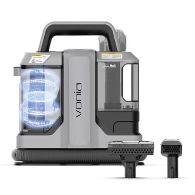 Vonia Nettoyeur de taches pour tapis - Steamcleaner - Nettoyant pour canapés - Machine de nettoyage - Nettoyant pour tissus d'ameublement - 450W (Gris)