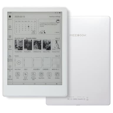 Meebook E-Reader M8 | 7.8' Eink Carta Screen | 300PPI Smart Light | Android 14 | Octa Core Processor | Dual Mics&Speakers | Support Play Store | Hand Writing | 4GB+64GB | Micro-SD Slot | White