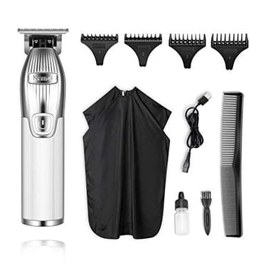 Kemei Tondeuse à Cheveux Hommes 0 mm, Tondeuse à Barbe Professionnelle en T Sans Fil - Kit de Toilettage Rechargeable, Idéal Comme Cadeau pour Hommes et pour Salon de Coiffure Familial