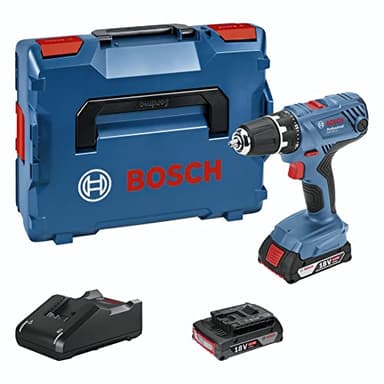 Bosch Professional 18V System perceuse-visseuse à percussion sans-fil GSR 18V-21 (avec 2 batteries 2,0 Ah, chargeur GAL 18V-40, dans L-BOXX 136)
