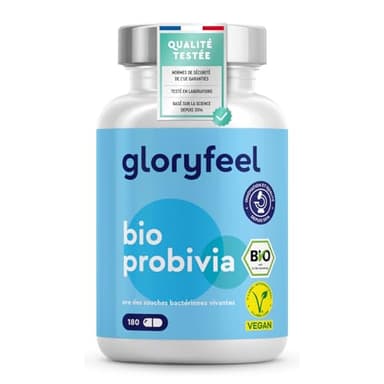 Bio Probivia, Ferment Lactiques Biologiques avec de l'Inuline, 180 Capsules Végétaliens (2 mois), 20 Milliards d'UFC par Jour pour la Flore Intestinale, Soutien la Digestion, Complément Alimentaire