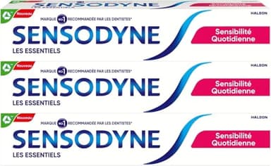 SENSODYNE - Dentifrice Soin Complet - Soin d'Hygiène Bucco-dentaire Tout en Un avec Protection 24/7 Cliniquement Prouvée Contre la Sensibilité Dentaire - 3 x 75 ml