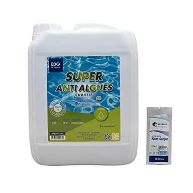EDG by AQUALUX Super Anti-ALGUES CURATIF Liquide - 5L | Anti Algues Curatif - Action Choc + 10 Tests HPS OFFERTS 6 en 1