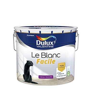 Dulux Valentine Le Blanc Facile - Peinture Intérieure Murs, Plafonds, Boiseries - Facile à appliquer - Velours Blanc 10 L