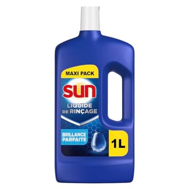 Sun Liquide de Rinçage Lave-Vaisselle Brillance parfaite - 1L - 2x plus de brillance - prévient les dépôts de calcaire sur la vaisselle