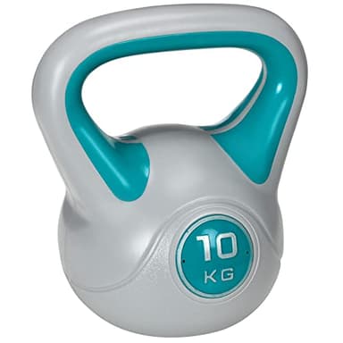 SPORTNOW Kettlebell 10 kg, haltère avec poignée ergonomique, haltère à boule, musculation, entraînement, pour fitness, gym, bleu