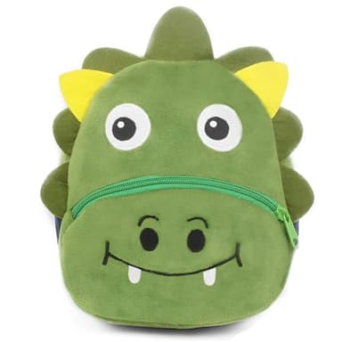KOMUNJ Sac à dos pour petits enfants, sac à dos d'école pour garçons et filles, sac en peluche de dessins animés, mini sac à dos d'animaux pour bébé de 1 à 5 ans, dinosaure, multicolore, taille unique