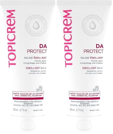 Topicrem - DA PROTECT Baume Émollient - Crème Hydratante, Relipide, Nourrit & Apaise- Soin Visage et Corps pour Peaux Sensibles, Sèches, Atopiques, Bébés, Enfants&Adultes- Fabrication Française- 200ml