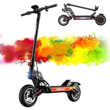 TODIMART Trottinette Electrique Adulte Professionelle S9 Moteur 1000W Batterie 48V 20.8Ah Trotinette Electrique Autonomie 55-65KM Pneus Tout-Terrain Tubeless de 10 Pouces,Noir
