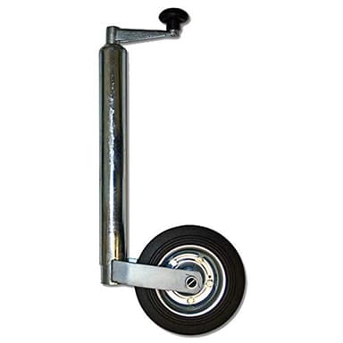 Wiltec Roue Jockey pour remorque – 600 x 250 x 50 mm – DM 48 mm – capacité Max. 362 kg – en Acier galvanisé et Caoutchouc – Béquille Camping Car Caravane