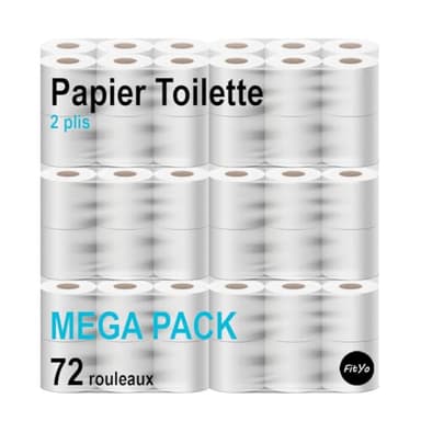 FitYo - Mega Pack de Rouleaux de Papier Hygiénique - Double Epaisseur - Usage Domestique ou Professionnel (72 rouleaux)